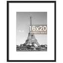 upsimples 16x20 Picture Frame, Display Pictures 11x14 with Mat or 16 x 20 Without, Wall Hanging Poster Frame, Black, 1 Pack