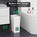 N. NETDOT 3 Pack 10L / 2.6 Gallon Small Trash Can with Lid, Bathroom Garbage Can with Pop-Up Lid, Waste Basket for Bathroom, Kitchen, Bedroom, Powder Room, Craft Room, Office, College (Off White)