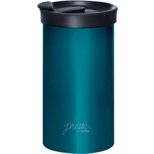 PRESSE by Bobble French Coffee Press And Insulated Stainless Steel Travel Tumbler for On-The-Go Brewing - 13 oz (Peacock)