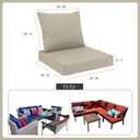 Favoyard Outdoor Seat Cushion Set 24 x 24 Inch Waterproof & Fade Resistant Patio Furniture Cushions with Removable Cover Deep Seat & Back Cushion with Handle and Adjustable Straps for Chair Sofa Couch (Beige)