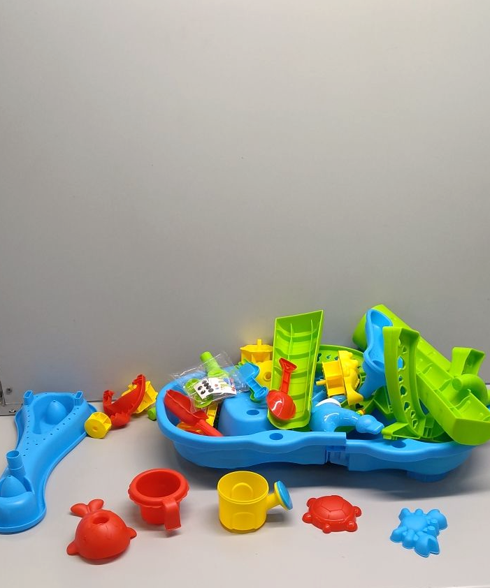 Kids Sand Water Table for Kids 3 4 5 6 7 8 Years Old - 3-Tier Summer Outdoor Toys, Water Waterfall Sensory Play Table with Beach Toy Accessories, Summer Activity Table Toddlers 3-4 3-5