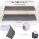 Extra Wide Non Slip Stair Treads for Wooden Steps 9" x36'' 15 Pack Extra Wide Carpet Runners with Reusable Adhesive, Step Pads for Dogs, Kids, Seniors, Machine Washable Dark Grey