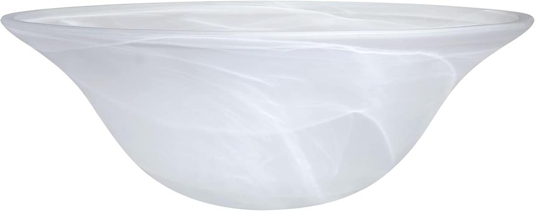 Aspen Creative 23140-11 Etched Alabaster Transitional Style Replacement Glass Shade for Medium Base Socket Torchiere Lamp, Swag Lamp and Pendant, 15-1/2" Diameter x 5-1/2" High, 1 Pack
