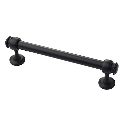 Alzassbg 10 Pack Matt Black Cabinet Pulls, 5 Inch(128mm) Hole Centers Cabinet Handles Kitchen Hardware Straight Bar for Cabinets and Drawer AL3082MB