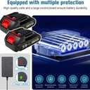 Cordless Buffer Polisher 6 inch with 2Pcs 2.0Ah Rechargeable Batteries Compatible with Makita,and 1 Adapter Charger, 6 variable speed 5500RPM cordless sander, for Car Detailing/Polishing