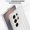 KANGHAR Compatible with Samsung Galaxy S25 Ultra Case, Silicone Stripes Cute Pattern, Camera Protection Soft Slim Phone Case for Girls Women -White