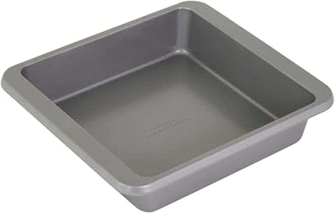 KitchenAid Nonstick Aluminized Steel Square Cake Pan, Dishwasher Safe, Contour Silver, 9 Inch
