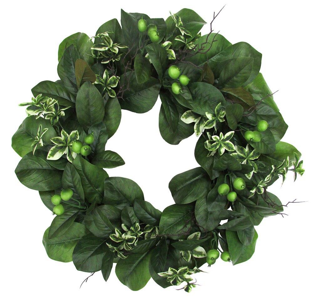 24"in Magnolia Leaves/Berry Wreath