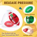 Skylety 20 Set Mini Football Stress Ball 5 Styles Football Party Favor Bulk 2.13 Inch Foam Stress Ball with Inspirational Card for Sport Party Prizes Decor Goodie Bag Stuffer Birthday Gift