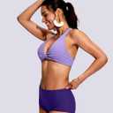 Soothfeel Bikini Tops for Women Push Up Padded Swim Top Twist Front Bathing Suit Criss Cross Back Tankini Swimsuit Top Only (XL)