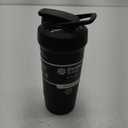 BlenderBottle Strada Shaker Cup Insulated Stainless Steel Water Bottle with Wire Whisk, 24-Ounce, Black