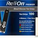 ReliOn Premier Blood Glucose Test Strips, 100 Count + me Gusta Sticker
