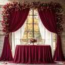 Burgundy Backdrop Curtains 4 Panels - Wrinkle-Free Polyester Photography Drapes for Baby Shower & Birthday Party - 16 X10FT