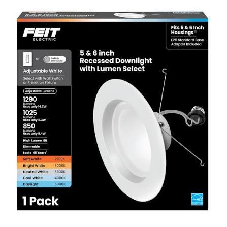 Feit Recessed Downlight With Lumen Select