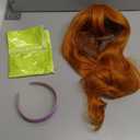 Orange Ginger Wig With Bangs Long Curly Wavy Daphne Costume Wig Heat Resistant Synthetic Bangs Wigs for Women Daily Party Use (26 Inches)