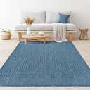 Adiva Rugs Outdoor Indoor Area Rug, Weather Resistant, Easy to Clean, Stain Resistant Floor Mat for Dining Room, Backyard, Deck, Patio (Azure Denim Blue, 8' x 10')
