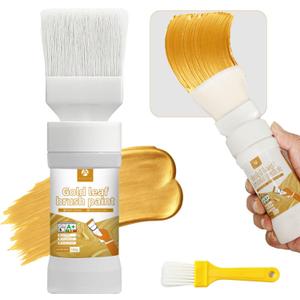 Liquid Gold Leaf Paint 6.35 Oz, 2 in 1 Paint for Wood, Art, Painting, Handcrafts