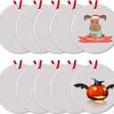 10Pcs Sublimation Ornament Blank Round White Blank Ceramic Ornament for Sublimation 2025 Christmas Double-Sided Paintable Decoration Circle Porcelain Deco for Heat Transfer Print DIY Craft Bulk