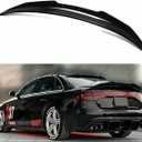 Rear Spoiler Compatible with 2008-2012 Audi A4, PSM Style High Kick Fit for B8, Exterior Duckbill Spoiler Trunk Tail Deck Lid Wing Lip (Glossy Black)