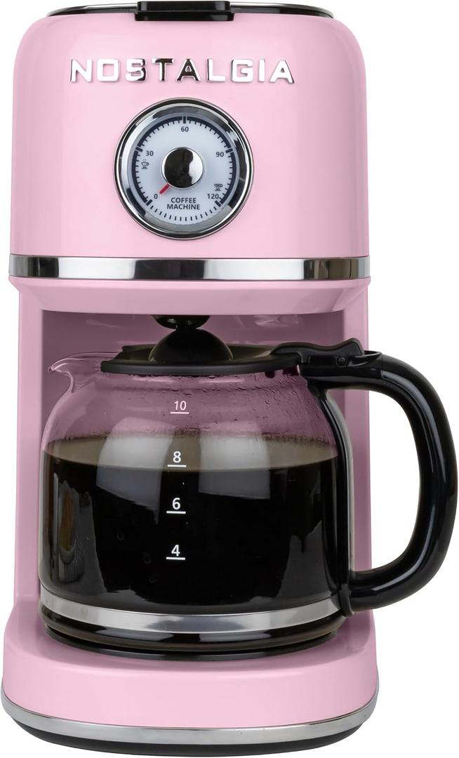 Nostalgia Classic Retro 10 Cup Coffee Maker, Pink