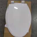 JINGZE Elongated Toilet Seat Slow Close, Quiet Toilet Seat Cover with Never Loosen Durable Toilet Seat Lid Easy to Install & Clean, Polypropylene (PP), White