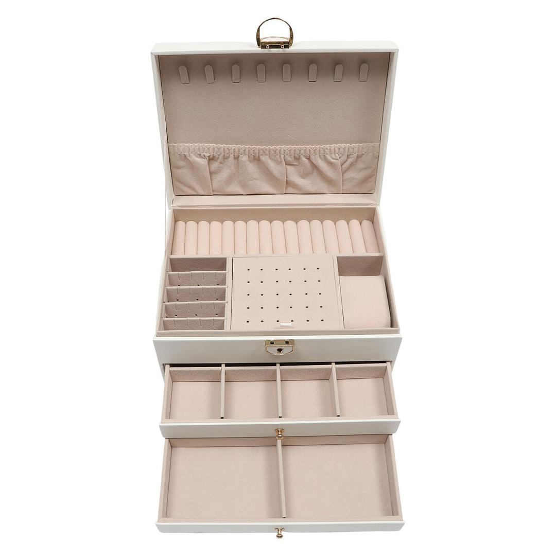3 Layers Jewelry Organizer Jewelry Box Watch Ring Earring Necklace Storage Case