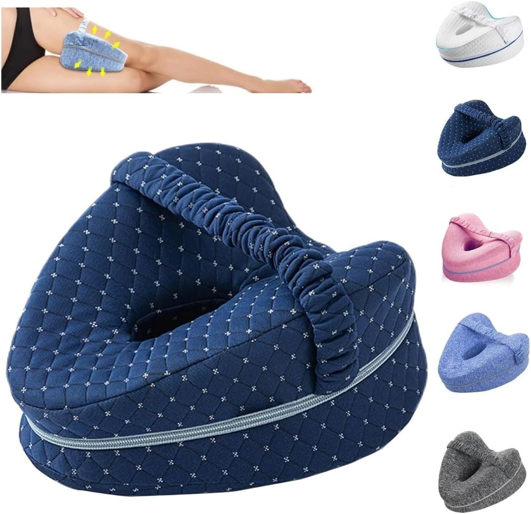Revoget Alignment Pillows for Side Sleepers, Leg Pillow for Side Sleepers Revoget Hip Alignment Pillow, Relieve Hip Pain & Sciatica, with Adjustable Strap (Navy)