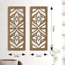 2 x Zzbakress 2 Pcs Mid Century Modern Wall Decor Wooden Abstract Geometric Art for Home Living Room Bedroom (Style X)