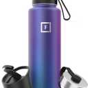 IRON FLASK Camping & Hiking Hydration Flask with 3 Lids - Stainless Steel, Double Walled & Vacuum Insulated Water Bottle - Leak Proof & BPA Free (Aurora, Spout - 40 oz)