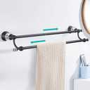 WINCASE Crystal Towel Bar, Adjustable Double Matte Black Towel Rack, Bathroom Towel Hanger Towel Holder Wall Mounted