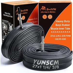 2-Pcs 27" Heavy Duty Bike Tubes 27x1 1/4-1 3/8 FV48MM Presta Valve 28/35-630 Inner Tube 27" Bicycle Tubes Compatible with 27x1 27 x 1.25 27 x 1-1/4 27x1-1 3/8 Bike Tire Tubes