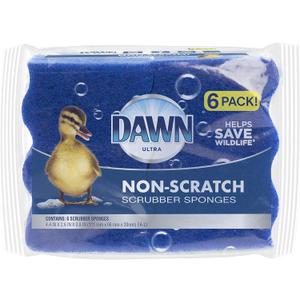 Dawn Non-Scratch Kitchen Dish Sponges, Blue (Pack of 6)