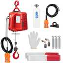 VIVOHOME 3-in-1 Electric Hoist Winch 660lbs, 110V Portable Power Winch Crane with Wire and Wireless Remote Control, 40ft Lifting Height for Towing, Overload Protection for Garage, Factory, Warehouse
