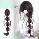Long Braid Ponytail Extension with Hair Tie Straight Sleek Wrap Around Hair Extensions Braid PonyTail Fluffy Natural Soft Synthetic Hairpieces for Women Daily Wear, 18 inch (Cold brown)