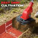 Cordless Tiller Cultivator Compatible with Milwaukee 18V Battery (Tool Only), 450RPM Ecarke Electric Tiller for Gardening, 9"x6.3" Tilling, 48 Reinforced Steel Tines Rototiller for Soil Cultivation