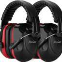 ProCase Noise Reduction Ear Muffs, Sound Proof Ear Protection, NRR 28dB Noise Cancelling Headphones for Adults Kids Autism, Hearing Protection for Mowing -2 Packs, Red