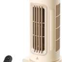 Aecooly Powerful Tower Fan for Bedroom,8000mAh Battery, 21H Max Cooling with Remote Control, 100 Speeds, 1-12H Timer, 60 Oscillation,11 Inch Portable Desk Fan for Home,Office - Beige