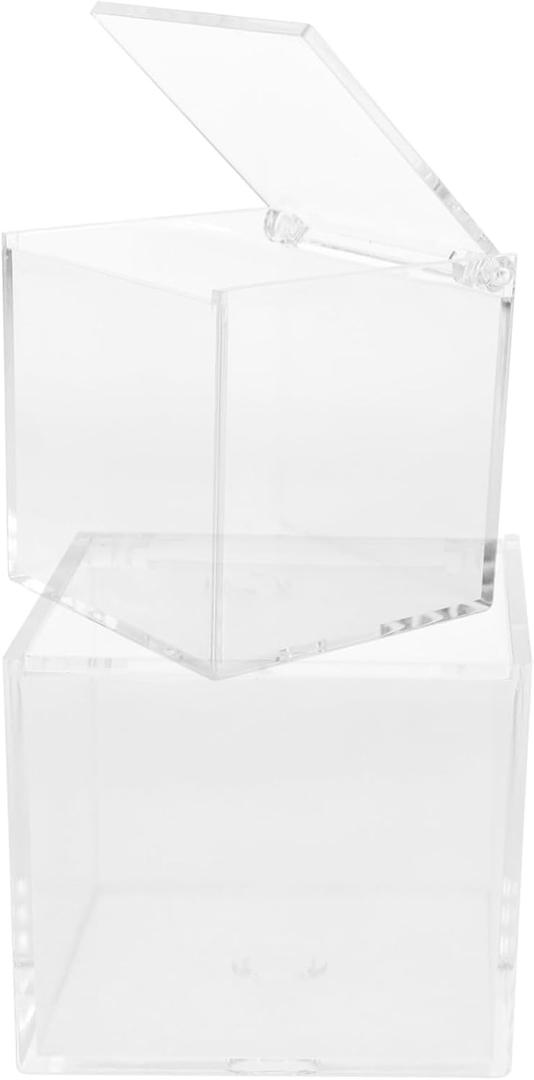 2pcs Sturdy Acrylic Action Figure Display Boxes Toy Box Storage Lids for Handicrafts Figurine Holder Covers