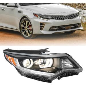 Halogen Headlight Assembly Compatible with 2016 2017 2018 Kia Optima w/Bulbs Halogen Headlamp (Passenger Right Side)