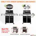 Full Size Griddle Insert for Weber Genesis 300 Series Gas Grills, 7524 Flat Top Grill Griddle Insert with Handles for Weber Genesis E310 E320 S330 EP310 EP320 EP330 CEP-310 Series, Carbon Steel