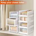 Wanheart Stackable PP Material Drawer Boxes for Wardrobe Storage Foldable Wardrobe Storage, Suitable for Bedrooms White 4-Piece Set (Small, short model)