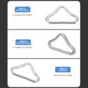 BESPORTBLE 40Pcs Zinc Plated Steel Triangular Rings 1.65X0.98In for Trampoline Replacement Bags Purses Crafts and DIY Accessories