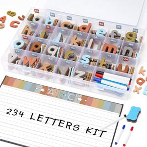 Joyreal Magnetic Alphabet Letters with Magnet Board, Neutral Magnetic Letters for Fridge & Classroom, Foam ABC Magnets for Toddlers Learning, Preschool Educational Toys Gift (Normal)