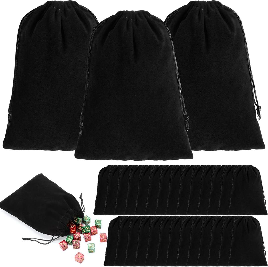 100 Pcs Black Velvet Drawstring Bags Small Jewelry Pouches Velvet Gift Bags with Drawstring for Earring Watch Storage Christmas Wedding Party Favors (4 x 6 Inch)