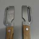 2Pack Multi Vegetable Peeler for Potato Apple Carrot - Stainless Steel Blade Kitchen Tool, Fruit & Citrus Peeler with Wooden Handle and Bottle Opener, Cabbage Cutter for Home Kitchen