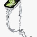 for Apple Watch Bands for Women, Bling Metal Strap for Apple Watch Series 11,10, Slim Stainless Steel Replacement for iWatch 9,8,7,6,5,4,SE3,SE 2nd,Ultra 3,2,1, 38mm,40mm,41mm 42mm 44mm 45mm 46mm 49mm, Silver