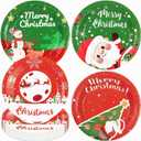 48 PCS Christmas Paper Plates, Disposable Xmas Dessert Plates Snowflake Plates Santa Claus Dinnerware for Merry Christmas Holiday Party Supplies