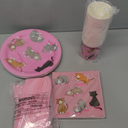 Sustainable Greetings Cat Birthday Party Supplies, Paper Plates, Napkins, Cups and Plastic Cutlery (Serves 24, 144 Pieces) - Cat Birthday Decorations - Kitten Party Decorations