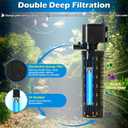 Aquarium Filter for 40-150 Gallon Tank, U-V Fish Tank Green Clean Machine Submersible Powerful Pump Canister Filter 400GPH for Pond Turtle Tank Saltwater Freshwater Crystal Clear Green Killing