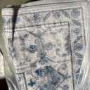RELEANY Washable Area Rug, 8'x10', Blue/ White/ Gray